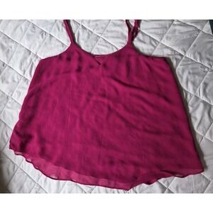Torrid 00 Berry Magenta Sheer Chiffon Cami Tank Top Women's Plus